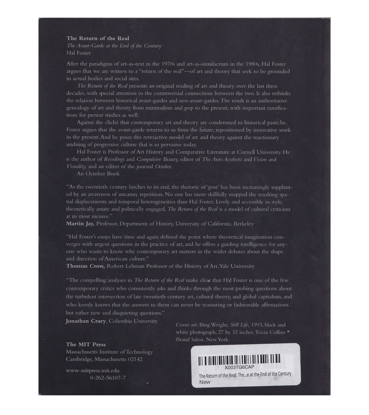 Hal Foster: Return of the Real (MIT Press, 1996)