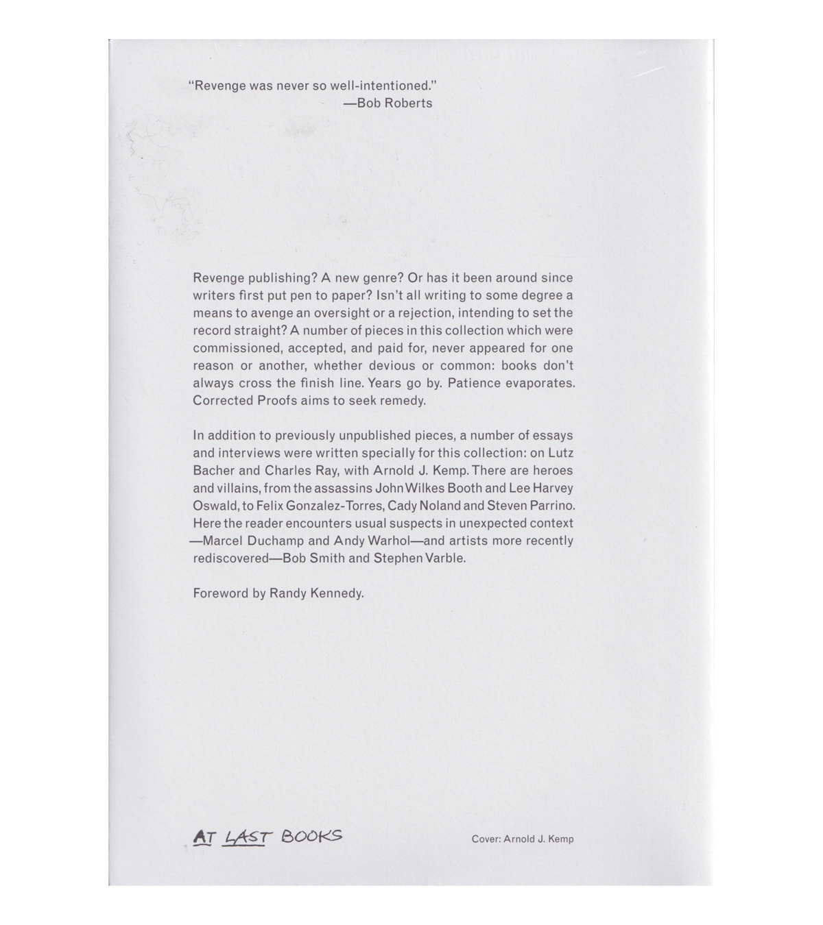 Bob Nickas: Corrected Proofs (At Last Books, 2023)